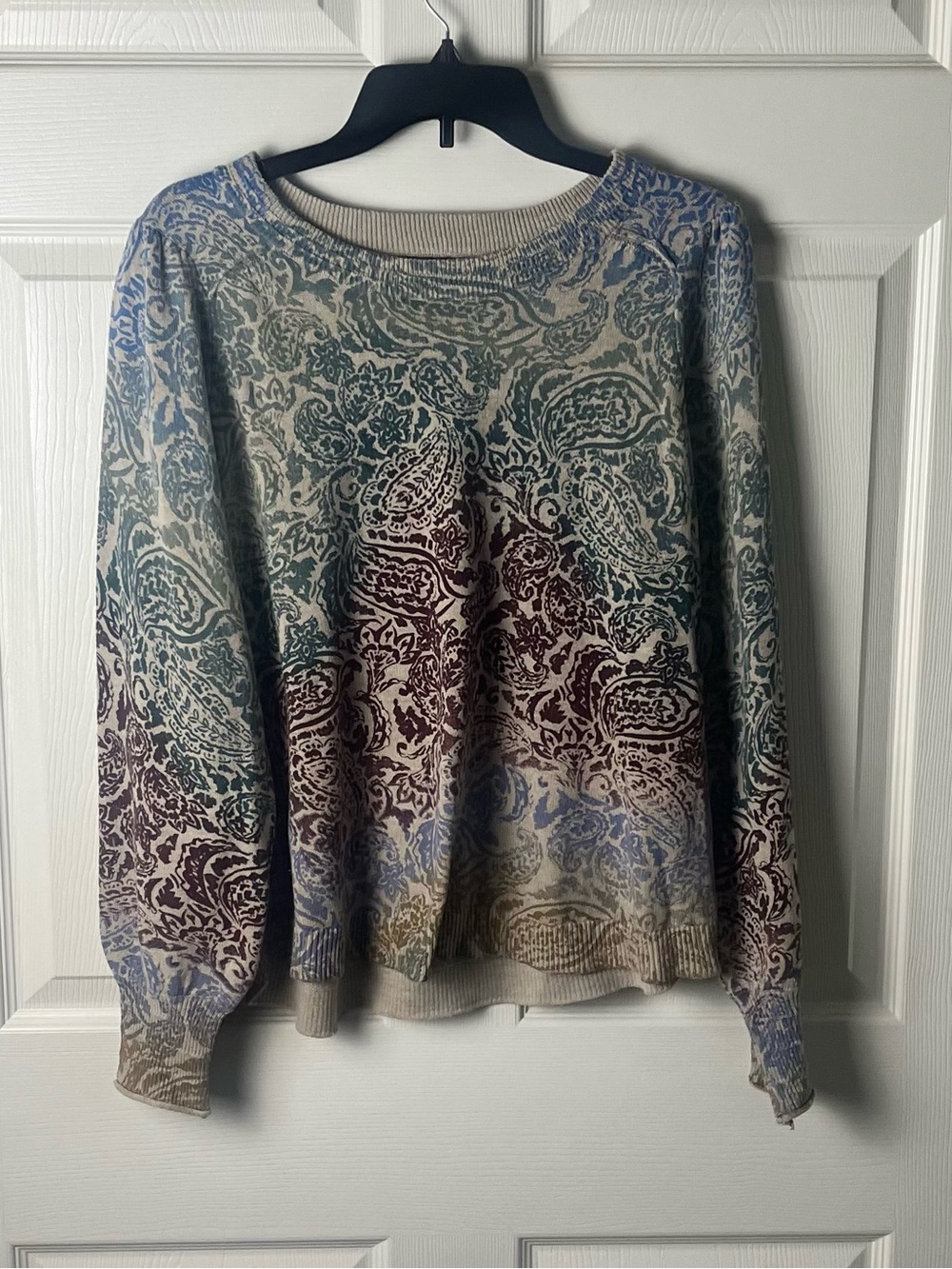 Democracy Multicolor Paisley Crewneck Sweater